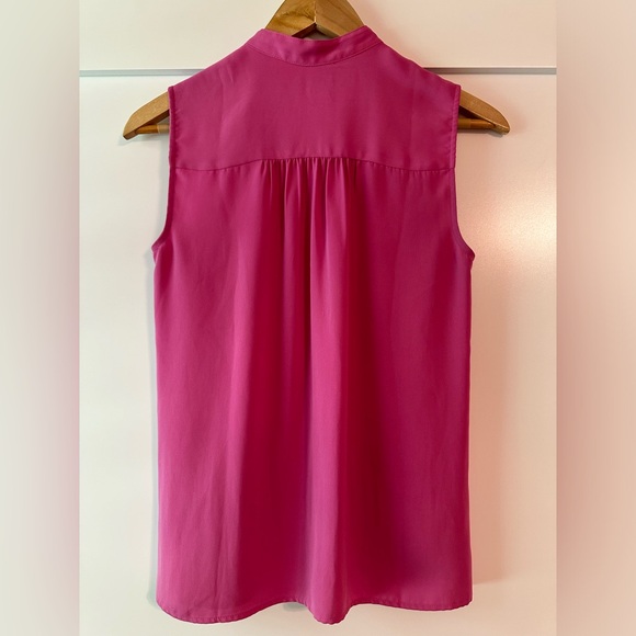 J. Crew pink button up, high neck tank, size zero. - Picture 3 of 8